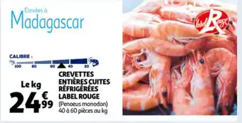 Auchan Label Rouge Crevettes Entieres Cuites Refrigerees aanbieding