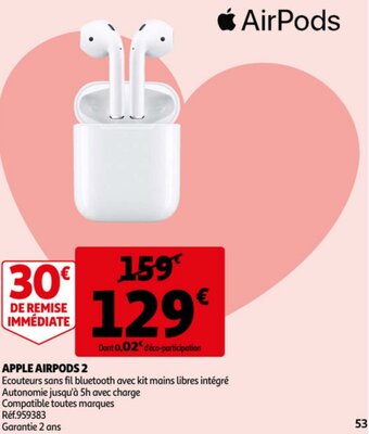 Auchan Apple Airpods 2 Ref. 959383 aanbieding