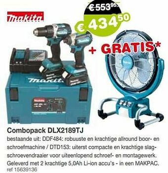 Europoint Makita combopack dlx2189tj aanbieding