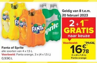 Carrefour Fanta of sprite aanbieding