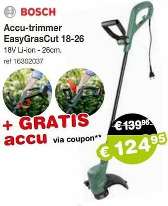 Europoint Bosch accu-trimmer easygrascut 18-26 aanbieding