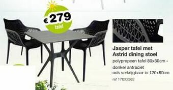 Europoint Jasper tafel met astrid dining stoel aanbieding