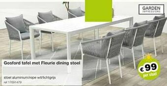 Europoint Stoel aluminium-rope wit-lichtgrijs aanbieding