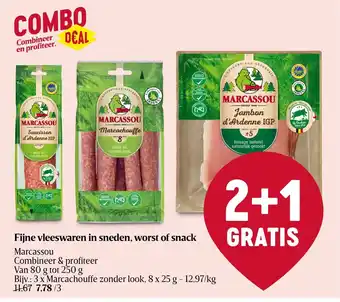 Delhaize Marcassou marcachouffe zonder look 3 x 8 x 25g aanbieding