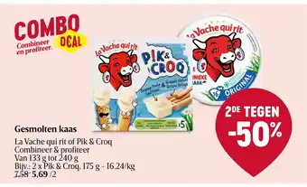 Delhaize La vache pik & croq 2 x 175g aanbieding