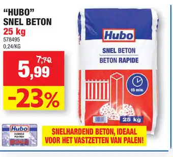 Hubo "Hubo" snel beton 25 kg 578495 aanbieding