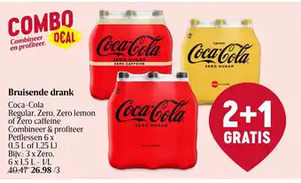 Delhaize Coca-cola zero 3 x 6 x 1,5L aanbieding