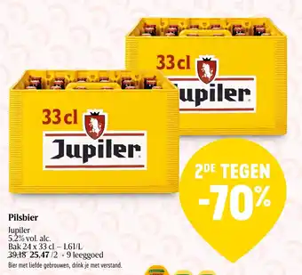 Delhaize Jupiler pilsbier 2 x 24 x 33cl aanbieding