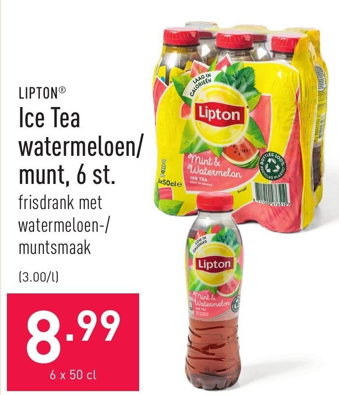 Lipton Ice Tea watermelon/munt, 6 st. promotie bij ALDI