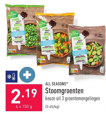 ALDI All seasons stoomgroenten 4 x 150g aanbieding