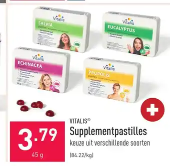 ALDI Vitalis Supplementpastilles 45g aanbieding