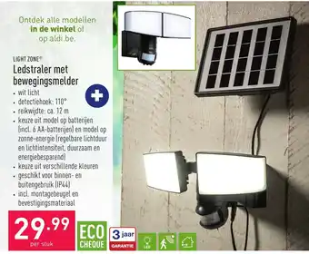 ALDI Light zone Ledstraler met bewegingsmelder per stuk aanbieding