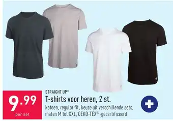 ALDI Straight up T-shirts voor heren per set aanbieding