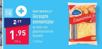 ALDI Mont merveille Geraspte emmentaler 250g aanbieding