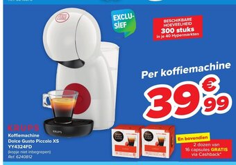 Carrefour Krups koffiemachine dolce gusto piccolo XS YY4324FD aanbieding