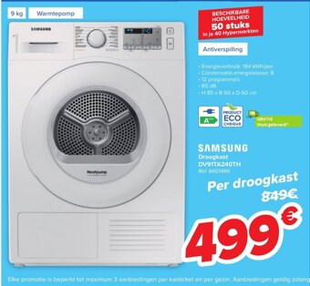 Carrefour Samsung droogkast DV91TA240TH aanbieding