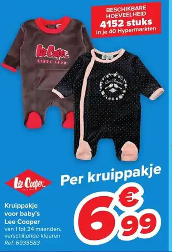 Carrefour Lee cooper kruippakje voor baby's van 1 tot 24 maanden aanbieding