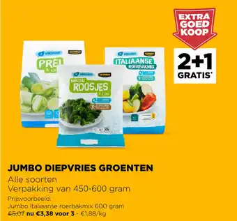 Jumbo Jumbo diepvries groenten alle soorten verpakking van 450-600 gram aanbieding