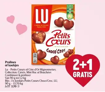 Delhaize Pralines of koekjes lu aanbieding