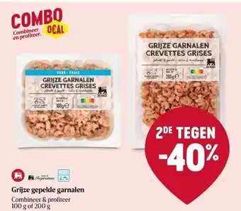 Delhaize Grijze gepelde garnalen aanbieding