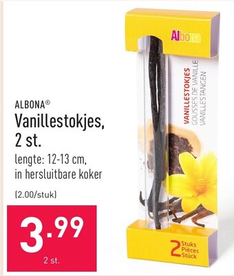 ALDI Albona Vanillestokjes 2 st. aanbieding