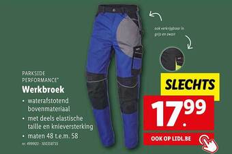 Lidl Parkside performance werkbroek aanbieding