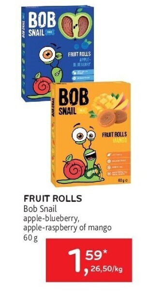 Alvo Fruit rolls bob snail aanbieding