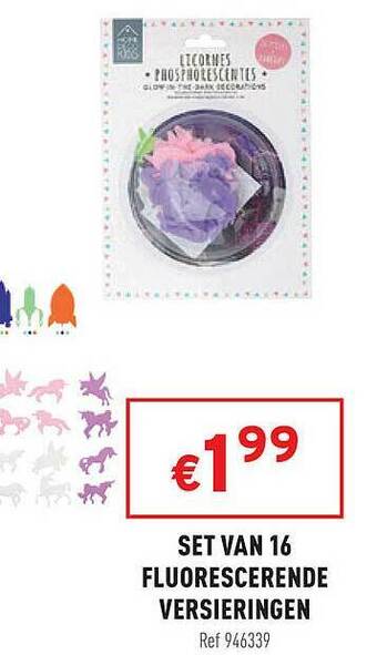 Set Van 16 Fluorescerende Versieringen