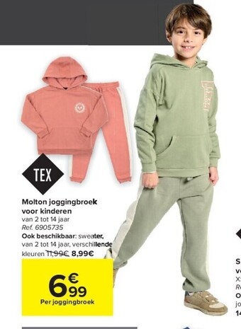 Carrefour Molton joggingbroek voor kinderen aanbieding