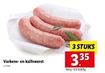 Lidl Varkens- en kalfsworst aanbieding