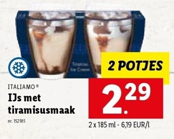Lidl Ijs met tiramisusmaak aanbieding