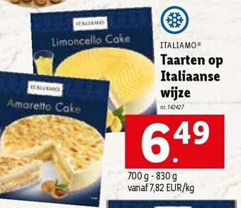 Lidl Taarten op italiaanse wijze aanbieding
