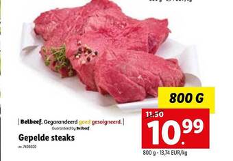 Lidl Gepelde steaks aanbieding