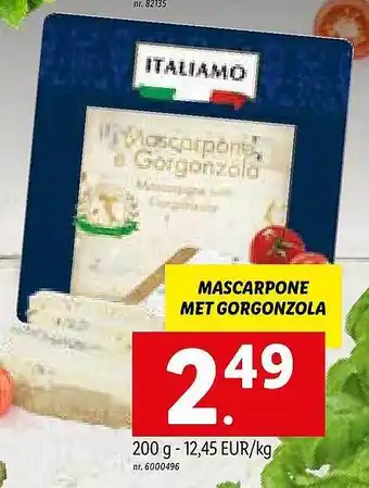 Lidl Mascarpone met gorgonzola aanbieding