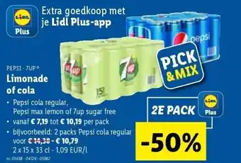 Lidl Limonade of cola aanbieding
