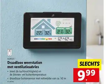 Lidl Auriol draadloos weerstation met ventilatieadvies aanbieding