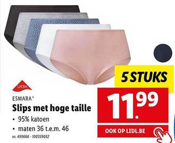 Lidl Esmara slips met hoge taille aanbieding