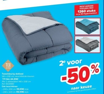 Carrefour Tweekleurig dekbed aanbieding