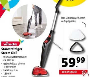 Lidl Stoomreiniger steam one aanbieding