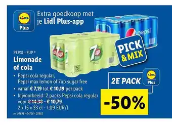 Lidl Pepsi 7up limonade of cola aanbieding