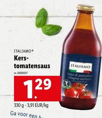 Lidl Italiamo kerstomatensaus aanbieding
