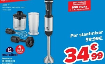 Carrefour Staafmixer mhb1500-22 aanbieding