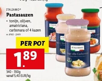 Lidl Pastasauzen aanbieding