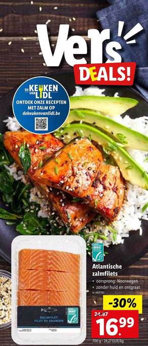 Lidl Atlantische zalmfilets aanbieding