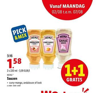 Lidl Heinz Sauzen aanbieding