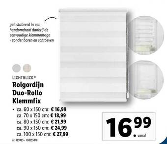 Lichtblick Rolgordijn Duo-rollo Klemmfix