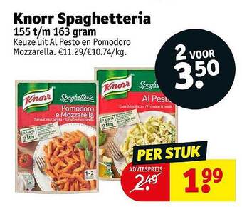 Kruidvat Knorr spaghetteria aanbieding