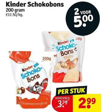 Kruidvat Kinder schokobons aanbieding