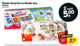 Kruidvat Kinder surprise en kinder joy aanbieding