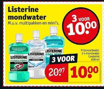 Kruidvat Listerine mondwater aanbieding